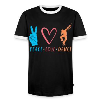 Cadeau danseur dansant - T-shirt contrasté Homme - noir/blanc - Devant - AI Model Female 172 light (172cm) & AI Model Male 178 light (178cm)