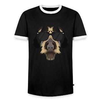 Mes cheveux en fil de fer allemand sont les plus cool - T-shirt contrasté Homme - noir/blanc - Devant - AI Model Female 172 light (172cm) & AI Model Male 178 light (178cm)