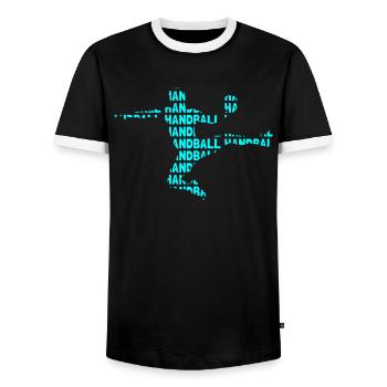 Handball - T-shirt contrasté Homme - noir/blanc - Devant - AI Model Female 172 light (172cm) & AI Model Male 178 light (178cm)