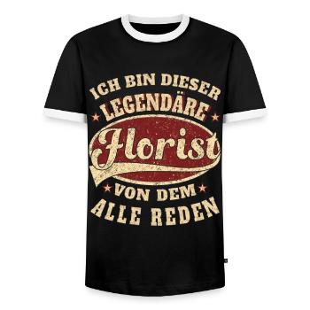 Florist ich bin dieser legendäre Florist - Männer Kontrast-T-Shirt - Schwarz/Weiß - Vorne - AI Model Female 172 light (172cm) & AI Model Male 178 light (178cm)