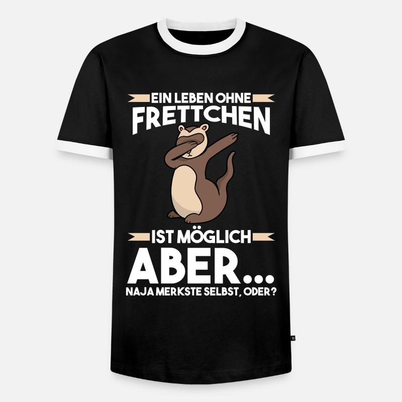 Frettchen - Männer Kontrast-T-Shirt - Schwarz/Weiß