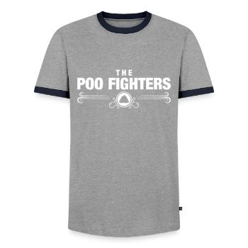 Naissance Bébé Maman Papa Partenaire Regardez les combattants de caca - T-shirt contrasté Homme - gris/marine  - Devant - AI Model Female 172 light (172cm) & AI Model Male 178 light (178cm)