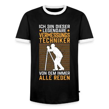 Legendärer Vermessungstechniker Vermesser - Männer Kontrast-T-Shirt - Schwarz/Weiß - Vorne - AI Model Female 172 light (172cm) & AI Model Male 178 light (178cm)