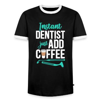 Dentist Coffee Instant Dentist - Männer Kontrast-T-Shirt - Schwarz/Weiß - Vorne - AI Model Female 172 light (172cm) & AI Model Male 178 light (178cm)