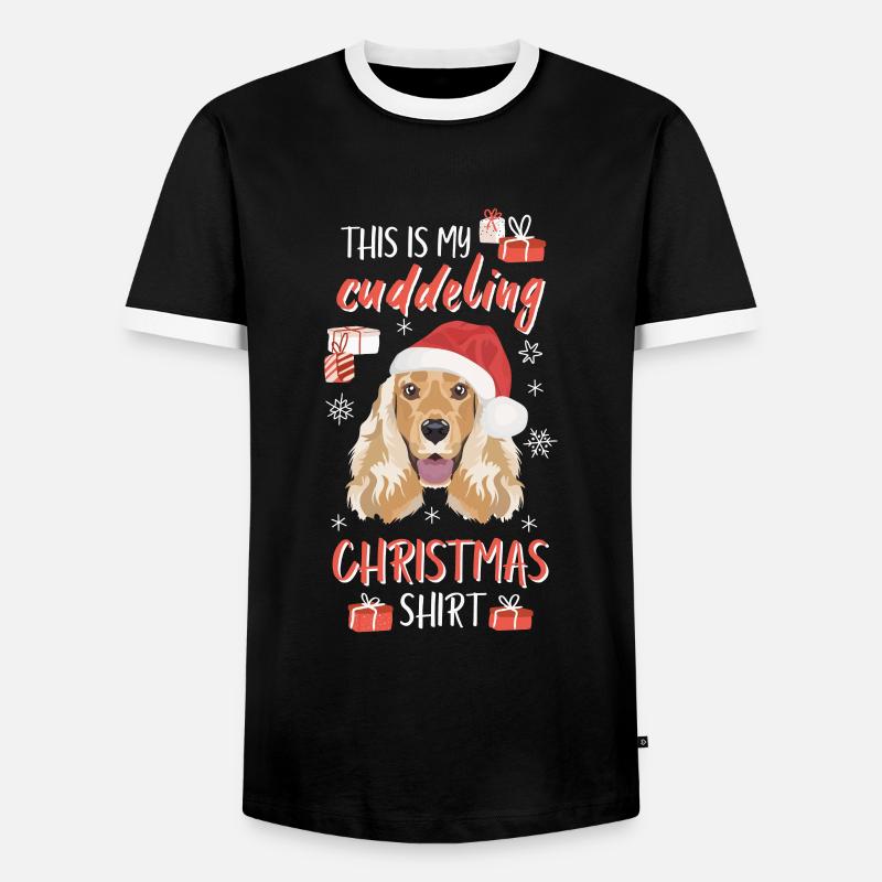 Deutsch Cocker Spaniel Christmas - Men's Ringer Shirt - black/white