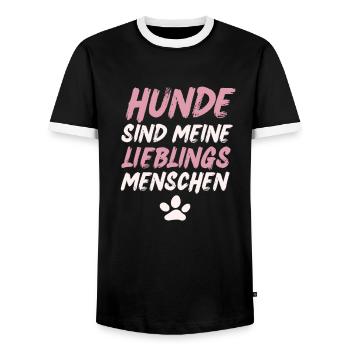 Hunde sind meine Lieblingsmenschen - Männer Kontrast-T-Shirt - Schwarz/Weiß - Vorne - AI Model Female 172 light (172cm) & AI Model Male 178 light (178cm)