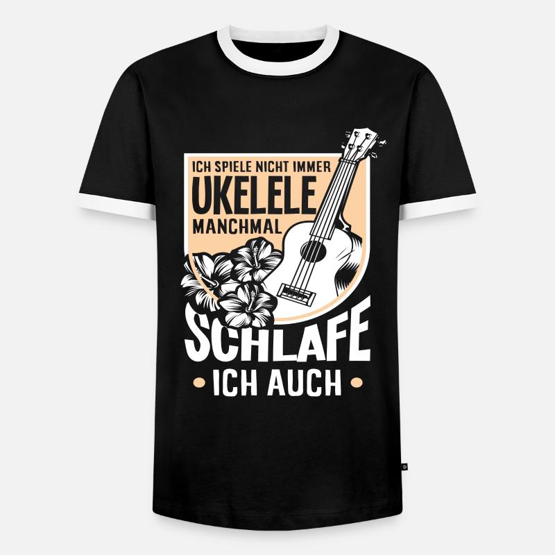 Ukulele - Männer Kontrast-T-Shirt - Schwarz/Weiß