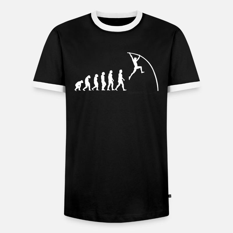 Pole Vaulting Evolution - Men's Ringer Shirt - black/white
