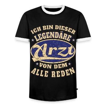 Arzt Ich bin dieser legendäre Arzt - Männer Kontrast-T-Shirt - Schwarz/Weiß - Vorne - AI Model Female 172 light (172cm) & AI Model Male 178 light (178cm)