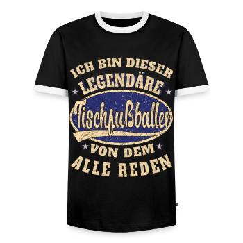 Tischfußball Ich bin dieser legendäre Tischfußball - Männer Kontrast-T-Shirt - Schwarz/Weiß - Vorne - AI Model Female 172 light (172cm) & AI Model Male 178 light (178cm)