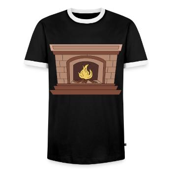 Kamin Feuer Knistern Wärme Ofen Heizen - Männer Kontrast-T-Shirt - Schwarz/Weiß - Vorne - AI Model Female 172 light (172cm) & AI Model Male 178 light (178cm)