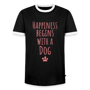 Hunde Spruch - Männer Kontrast-T-Shirt - Schwarz/Weiß - Vorne - AI Model Female 172 light (172cm) & AI Model Male 178 light (178cm)