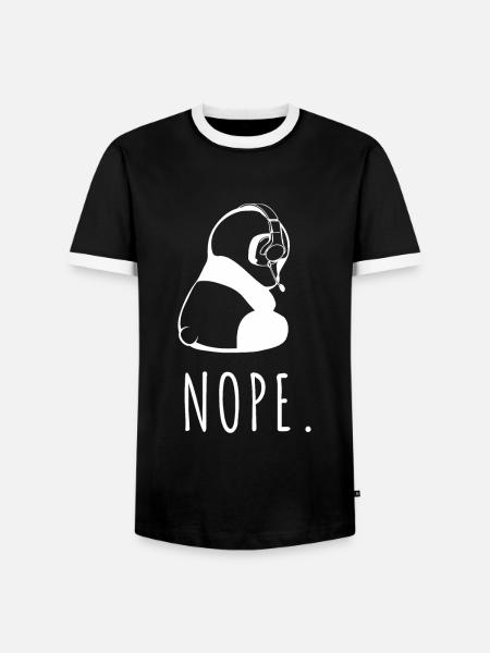 Non. Gaming Panda dit Nö - T-shirt contrasté Homme - noir/blanc