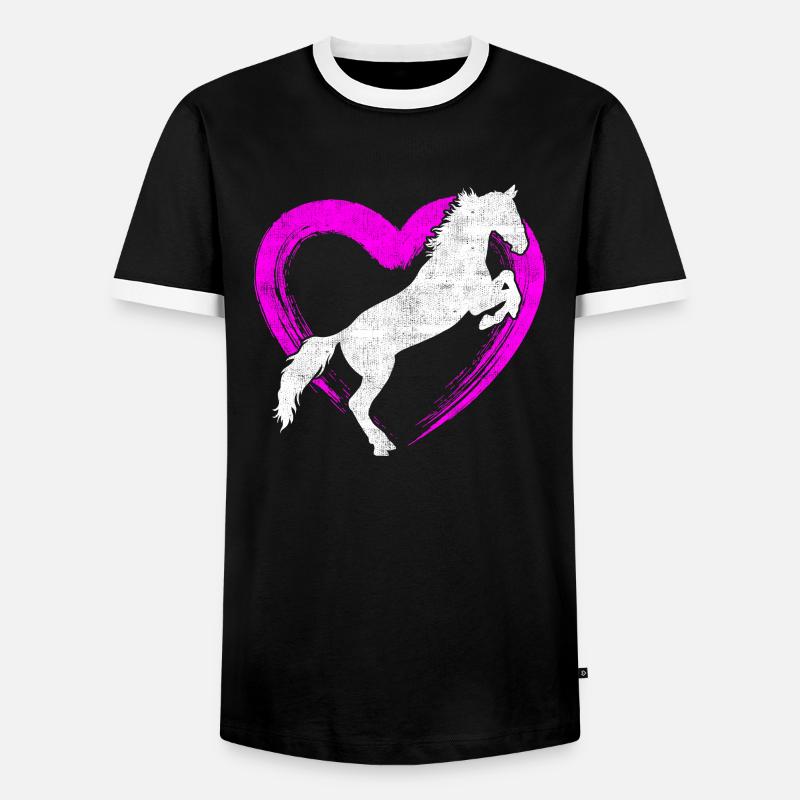 Pferd Pferdeliebe - Männer Kontrast-T-Shirt - Schwarz/Weiß