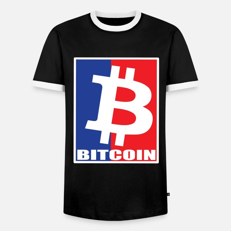 Bitcoin - Männer Kontrast-T-Shirt - Schwarz/Weiß