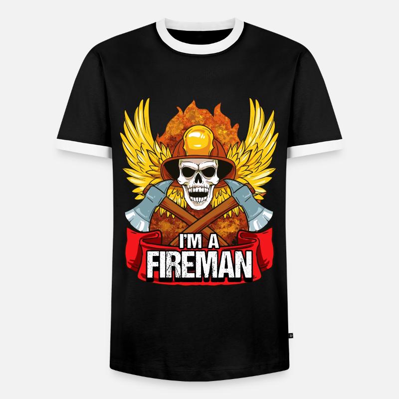 Firefighter I'm A Fireman Professional Fire - Men's Ringer Shirt - black/white