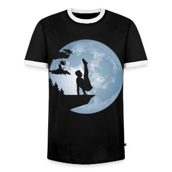 Turner Turnen Mond Geschenk für Vater - Männer Kontrast-T-Shirt - Schwarz/Weiß - Vorne - AI Model Female 172 light (172cm) & AI Model Male 178 light (178cm)