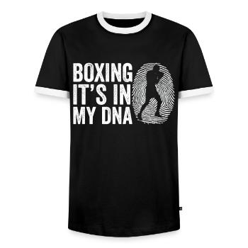 Boxen Boxer Boxhandschuhe Boxkampf Geschenk - Männer Kontrast-T-Shirt - Schwarz/Weiß - Vorne - AI Model Female 172 light (172cm) & AI Model Male 178 light (178cm)