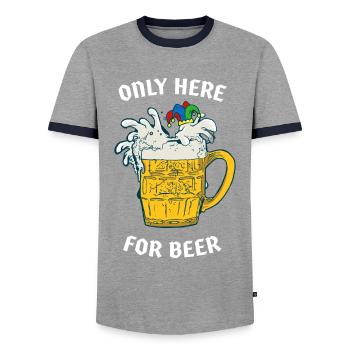 Cadeau de casquette de fou de confettis de carnaval - T-shirt contrasté Homme - gris/marine  - Devant - AI Model Female 172 light (172cm) & AI Model Male 178 light (178cm)
