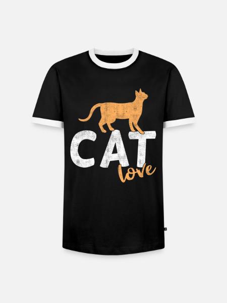 Katzenbesitzer Katzenliebe - Männer Kontrast-T-Shirt - Schwarz/Weiß