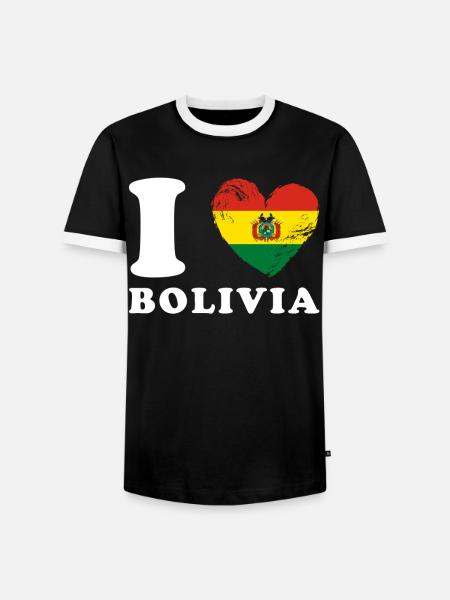 I love Bolivia - Men's Ringer Shirt - black/white