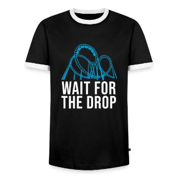 Achterbahn Retro Rollercoaster Freizeitpark Spruch - Männer Kontrast-T-Shirt - Schwarz/Weiß - Vorne - AI Model Female 172 light (172cm) & AI Model Male 178 light (178cm)