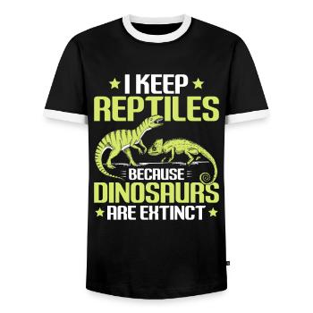 Reptiles Reptiles Serpents Lézard Terrarium - T-shirt contrasté Homme - noir/blanc - Devant - AI Model Female 172 light (172cm) & AI Model Male 178 light (178cm)