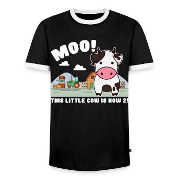 2nd birthday farm 2 Birthday Farm - Men's Ringer Shirt - black/white - Front - AI Model Female 172 light (172cm) & AI Model Male 178 light (178cm)
