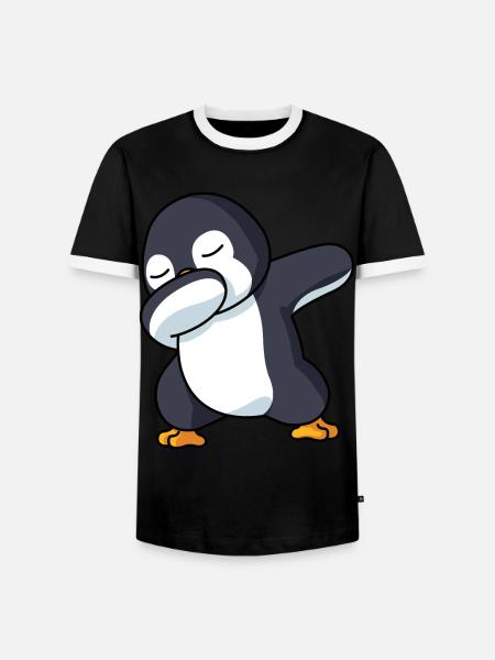 Dabbing Pingvin Pingvin Dab Pingvin Kostym Pojke - Kontrast-T-shirt herr - svart/vit