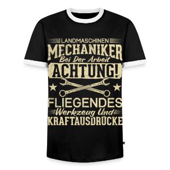 Landmaschinen Mechaniker - Männer Kontrast-T-Shirt - Schwarz/Weiß - Vorne - AI Model Female 172 light (172cm) & AI Model Male 178 light (178cm)