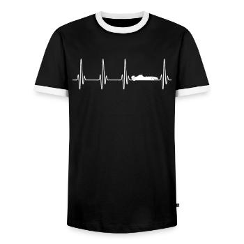 RACING CAR - Men's Ringer Shirt - black/white - Front - AI Model Female 172 light (172cm) & AI Model Male 178 light (178cm)