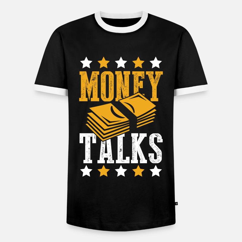 geld spricht talks - Männer Kontrast-T-Shirt - Schwarz/Weiß
