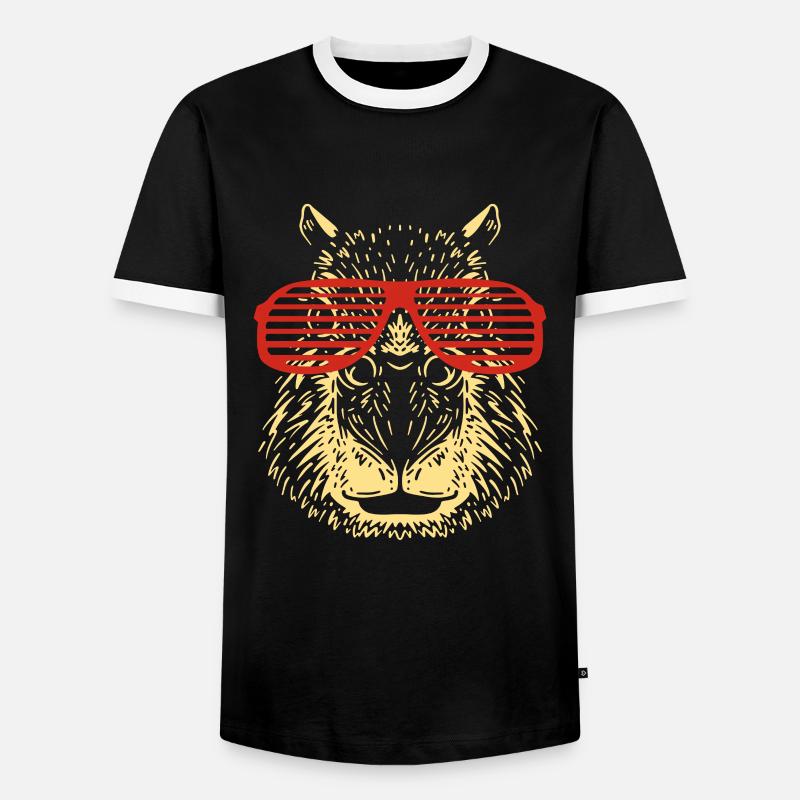 Capybara Sunglasses Capibara - Men's Ringer Shirt - black/white