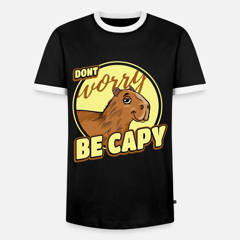 Capybara Retro Capibara - Men's Ringer Shirt - black/white