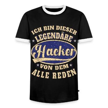 Hacker ich bin dieser legendäre Hacker - Männer Kontrast-T-Shirt - Schwarz/Weiß - Vorne - AI Model Female 172 light (172cm) & AI Model Male 178 light (178cm)