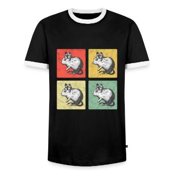 Degu Vintage chilenisches Nagetier Degu - Männer Kontrast-T-Shirt - Schwarz/Weiß - Vorne - AI Model Female 172 light (172cm) & AI Model Male 178 light (178cm)