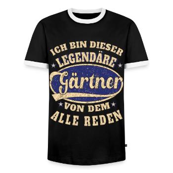 Gärtner ich bin dieser legendäre Gärtner - Männer Kontrast-T-Shirt - Schwarz/Weiß - Vorne - AI Model Female 172 light (172cm) & AI Model Male 178 light (178cm)