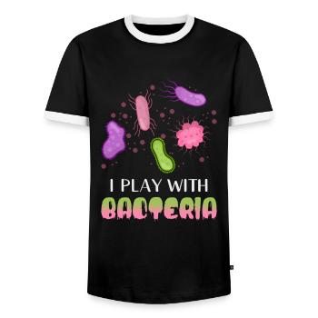Biology Saying - Men's Ringer Shirt - black/white - Front - AI Model Female 172 light (172cm) & AI Model Male 178 light (178cm)