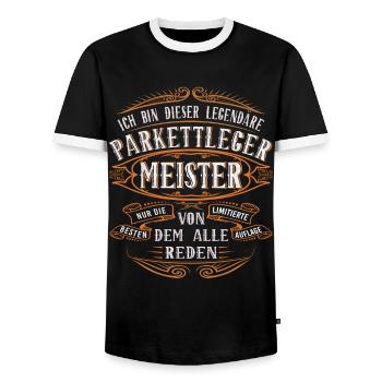 Parkettleger Meister Ich bin dieser legendäre - Männer Kontrast-T-Shirt - Schwarz/Weiß - Vorne - AI Model Female 172 light (172cm) & AI Model Male 178 light (178cm)