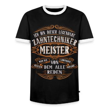Zahntechniker Meister Ich bin dieser legendäre - Männer Kontrast-T-Shirt - Schwarz/Weiß - Vorne - AI Model Female 172 light (172cm) & AI Model Male 178 light (178cm)