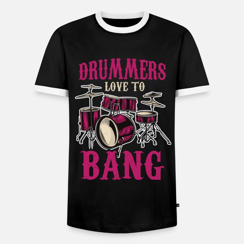 Drummer Drums - Men's Ringer Shirt - black/white