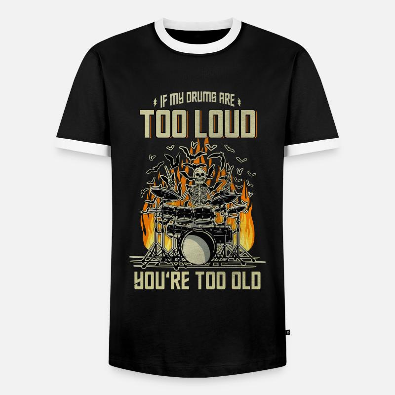 Drums Drummer - Men's Ringer Shirt - black/white