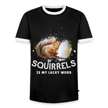Écureuil - T-shirt contrasté Homme - noir/blanc - Devant - AI Model Female 172 light (172cm) & AI Model Male 178 light (178cm)