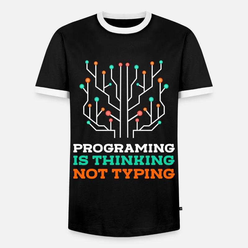 Programmer Coder Nerd - Men's Ringer Shirt - black/white