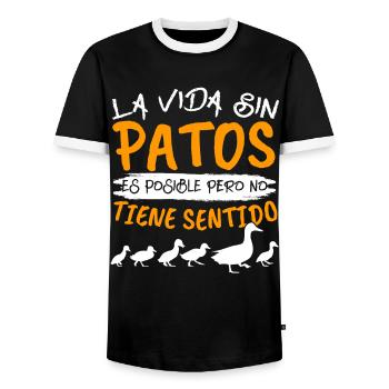 Ein Leben ohne Enten Spruch Ente Zucht Ente - Männer Kontrast-T-Shirt - Schwarz/Weiß - Vorne - AI Model Female 172 light (172cm) & AI Model Male 178 light (178cm)