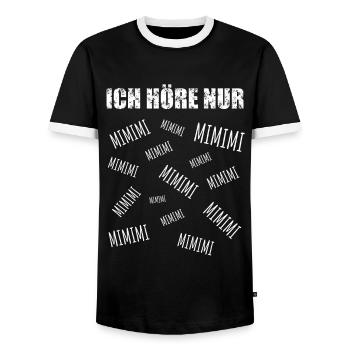 Ich höre nur Mimimi - Männer Kontrast-T-Shirt - Schwarz/Weiß - Vorne - AI Model Female 172 light (172cm) & AI Model Male 178 light (178cm)