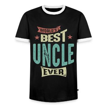 Homme Meilleur oncle jamais drôle Papa / Grand-père - T-shirt contrasté Homme - noir/blanc - Devant - AI Model Female 172 light (172cm) & AI Model Male 178 light (178cm)