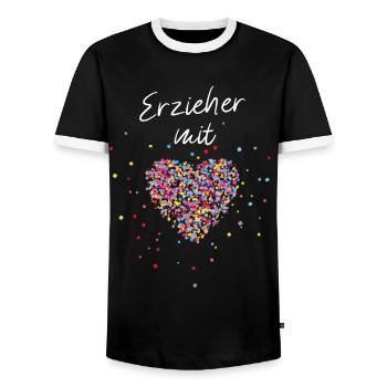 Erzieher Kindergarten Kita Kiga Kindergärtner - Männer Kontrast-T-Shirt - Schwarz/Weiß - Vorne - AI Model Female 172 light (172cm) & AI Model Male 178 light (178cm)