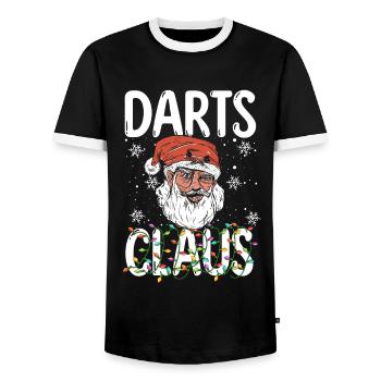 Fléchettes et Noël I Mon Père Noël - T-shirt contrasté Homme - noir/blanc - Devant - AI Model Female 172 light (172cm) & AI Model Male 178 light (178cm)