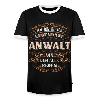Anwalt Ich bin dieser legendäre Anwalt - Männer Kontrast-T-Shirt - Schwarz/Weiß - Vorne - AI Model Female 172 light (172cm) & AI Model Male 178 light (178cm)